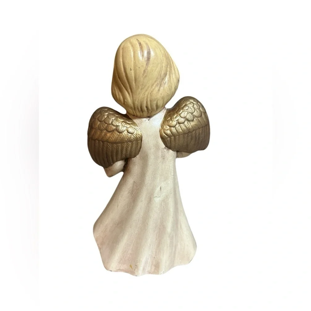 Vintage Angel Figurine Ceramic Handmade Christmas Holiday 9” Tall